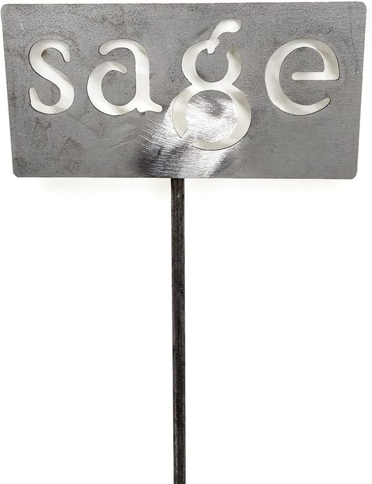 Classic Metal Garden Markers 19 Inches Tall (sage, Raw, Unfinished Steel (will rust with time))
