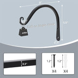 Gtongoko 2 Pack 8 Inch Plant Hangers Outdoor Metal, Plant Hooks for Wall Indoor, Outdoor Hooks for Hanging Bird Feeders, Plant Bracket, Lanterns, Wind Chinme, Black
