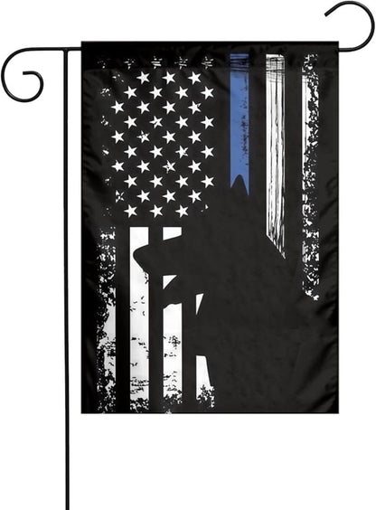 American Police Dog Garden Flag Police K9 Flag Double Sided Vertical 12×18 Inch Banners Double Sided For Lawn Patio Yard Garden Home Outdoor Decor -2