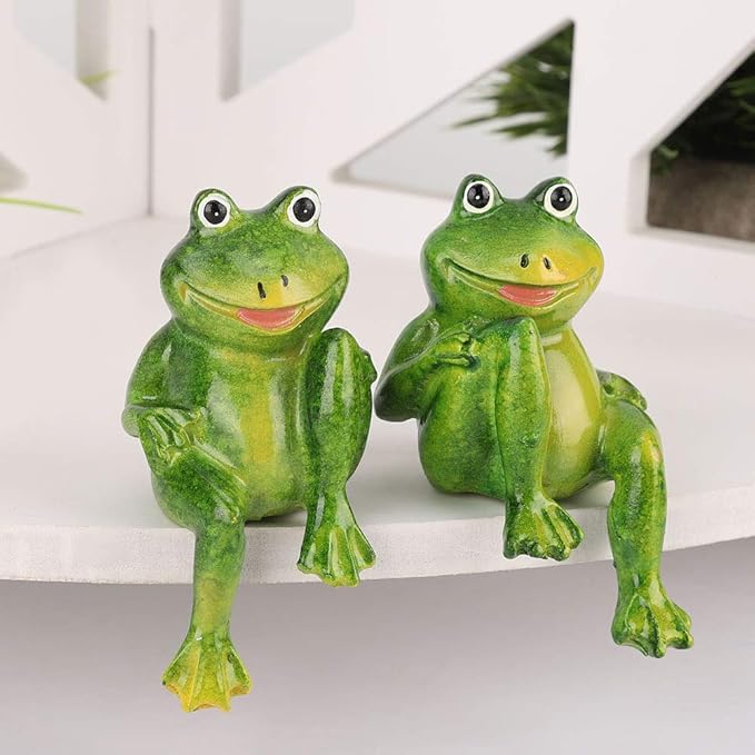 GLOGLOW Handcrafted Animal Decoration, 2pcs Cute Resin Sculpture Courtyard Garden Outdoor Garden Ornament Park Villa Landscape for Home Desk