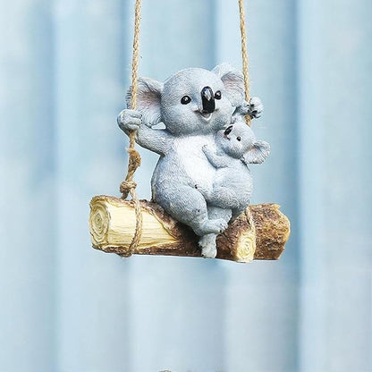 Hanging Koala, Animal Garden Statue, Funny Swing Koala Bear Sculpture, Decor for Indoor Outdoor Patio Yard Lawn House