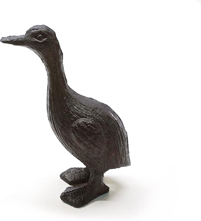 Heavy Duty Cast Iron Duck Statue,Small Cute Duck Statuary Ducks Decor for Garden Figure Home Decoration Pack of 2