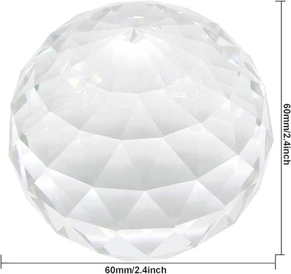 Clear Crystal Ball Prism Window Rainbow Maker Window Prisms Suncatcher for Feng Shui, (60mm /2.4inch)