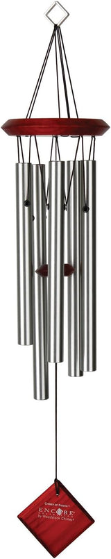 Woodstock Chimes Encore Collection, Chimes of Polaris, 22'' Silver Wind Chimes for Outdoor, Patio, Home or Garden Décor (DCS22)