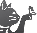 Haofy Cat Silhouette, 1 Piece of Lifelike Cat Yard Art Garden Metal Statue Decor, Hollow Decorative Stakes for Outdoor Farmhouse Pathway Lawn Decorations