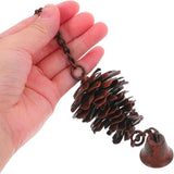 Pine Cone Bells Wind Chimes Metal Door Knob Hanger Soothing Chimes for Garden Porch Home Elegant Pinecone Outdoor Decorations Holiday Wall Ornament