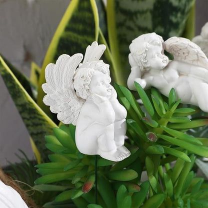 Kisangel Angel Wings Ornaments Resin Garden Sculpture 2.8 Inch Decorative Angel Wing Statue for Outdoor Patio Lawn Decor