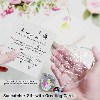 Sister Gifts, Crystal Suncatcher Giftss for Sister Birthday, Sisters Gifts from Sister, Birthday Giftss for Sisters, Window Hangings & Garden Home Decoration