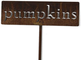 Classic Metal Garden Markers 19 Inches Tall (pumpkins, Naturally Rusted)