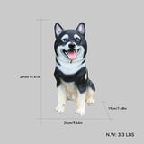 Outdoor Akita Inu Dog Statue with Interchangeable Welcome Sign and Detachable Solar Lantern –LED Light Garden Dog Sculpture Décor, Cute Puppy Design for Yard, Porch, Gift