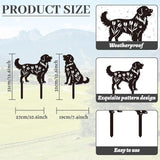 WADORN 2Pcs Golden Retriever Metal Decorative Garden Stakes, Retriever Dog Silhouette Metal Outdoor Statues Flowers Garden Ornament Gifts Black Yard Art Decorations for Outdoor Patio Backyard Walkway