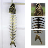 Fish Windchime Retro Fishbone Wind Chime Ornaments Vintage Metal Wind Bell Outdoor Soothing Melody for Garden Home Yard Porch Hanging Decor