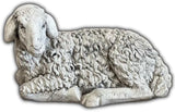 Lamb Laying Statue Concrete Sheep Outdoor Sculpture Painted Figure Farm Animal Figurine Cement Yard Decoration Lawn or Patio Stone Ornament Farmhouse Art