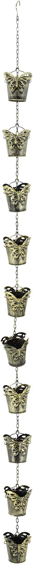 Arcadia Garden Products RC02 Butterfly Pail Rain Chain, Antique Yellow