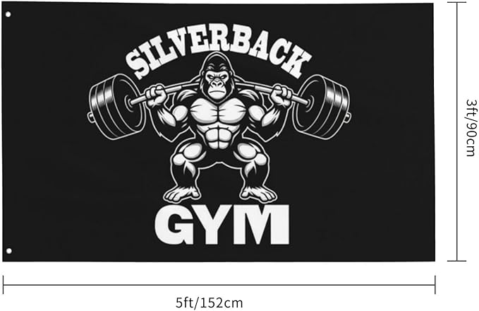 Gorilla Flag Outdoor Heavy Duty Gym Banner Double Sided 3x5 Ft Fitness Workout Flags with Brass Grommets for Room Decor, Bedroom, Garden, House Decoration