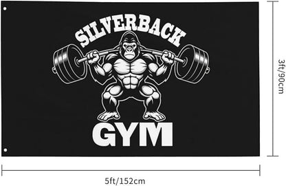 Gorilla Flag Outdoor Heavy Duty Gym Banner Double Sided 3x5 Ft Fitness Workout Flags with Brass Grommets for Room Decor, Bedroom, Garden, House Decoration