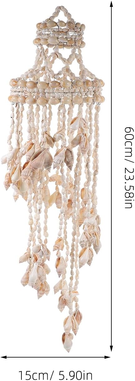 Seashell Wind Chimes, 2Pcs Shell Wind Chimes for Outside Hanging Shell Nautical Decorative Decoration Sea Decor for Outside Patio Yard Garden Hanging Ornament Home Decor