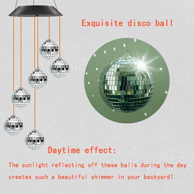 Purtuemy Solar Wind Chime for Porch Decor, Solar Lights Outdoor Decorative for Garden and Patio, Birthday Gifts for Women Mom Grandma