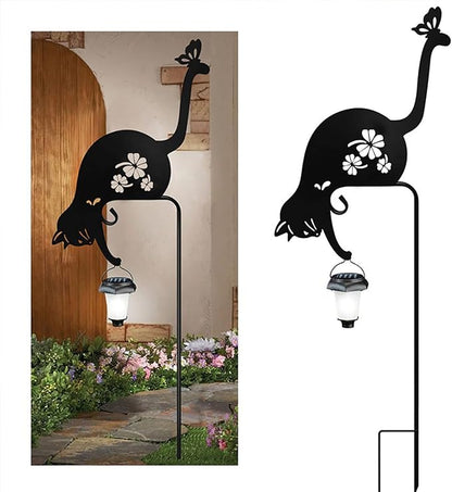 Cat and Dog Metal Decorative Garden Stakes, Silhouette Stakes Animal, Yard Art for Outdoor Decor, Patio, Lawn Ornaments, Animal Lovers Gifts(new cat)