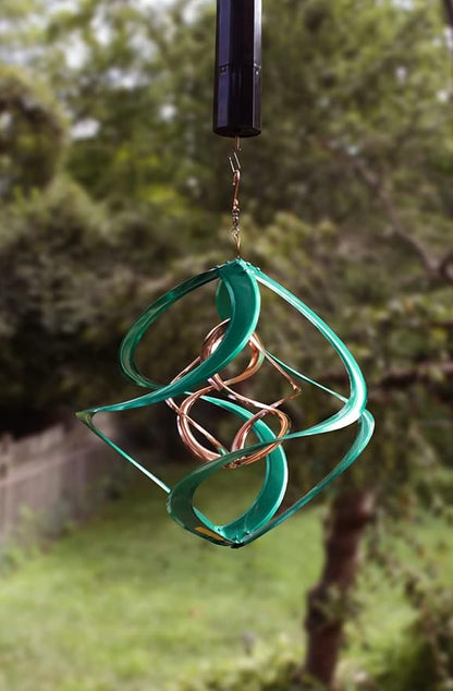 Red Carpet Studios The Original Cosmix Deluxe Helix Wind Spinner, Medium 14-Inch, Double Green &Copper