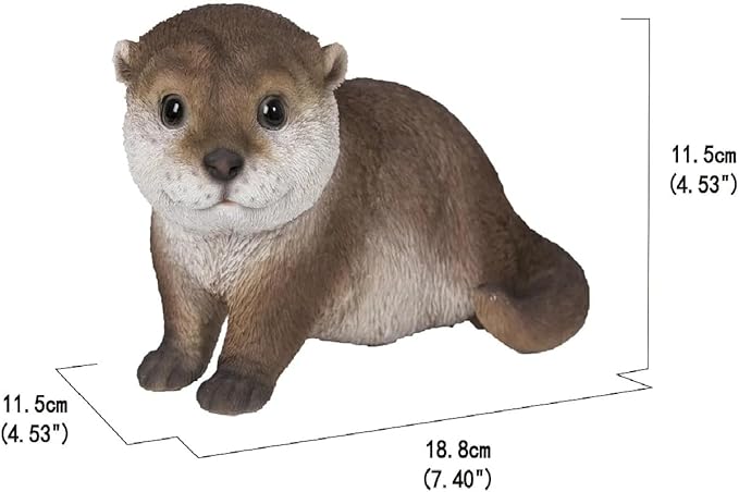 HI-LINE Leaning Forward Otter Outdoor Garden Statue - 7.5"