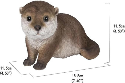 HI-LINE Leaning Forward Otter Outdoor Garden Statue - 7.5"