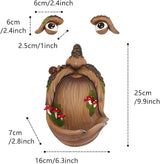 Playful Tree Faces Decor Outdoor (9.9" Tall), Whimsical Tree Decorations Outdoor for Gardens & Yards, Adding Personality to Nature for Your Lawn & Garden Ornaments