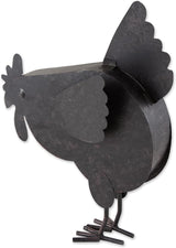 Zingz & Thingz Galvanized Metal Collection Country Farmhouse Animal Garden Sculpture, 11.25x3.75x14.5, Hen with Chicks