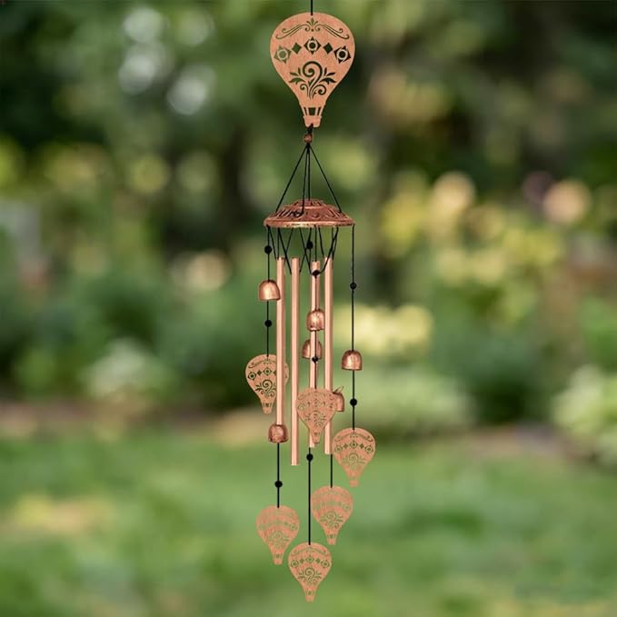 Hot Air Balloon Style Metal Wind Chimes for Outside, Waterproof Aluminum Windchimes with Hook for Outdoor Garden Patio Porch Decor, 33“ Memorial Wind Chimes Friendship Gifts for Women