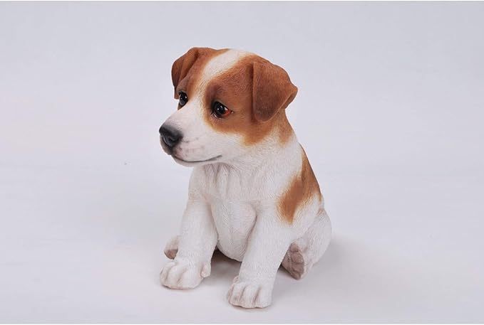 HI-LINE Sitting Jack Russel Terrier Puppy Outdoor Garden Statue - 6.5"
