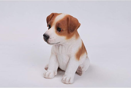 HI-LINE Sitting Jack Russel Terrier Puppy Outdoor Garden Statue - 6.5"
