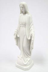 Vittoria Collection 12" Our Lady of Grace Virgin Mary Madonna Blessed Mother Religious Catholic Italian White Statue Sculpture Figurine Figure Made in Italy Indoor Outdoor Garden
