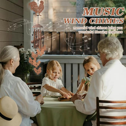 Chicken Wind Chimes for Outside Metal Windchimes Indoor and Outdoor Wind Chimes for Chicken Coop Chicken Art Hanging Decoration for Patio Garden Yard Chicken Pendant Thanksgiving Gift