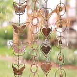 Hanging Rain Chain for Gutters,Metal Decorative Rain Catcher Gutter Chains with Bells,for Outside Garden Patio Home Wall Art Ornaments,Creates Soothing Sound (A)