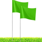 20Pack Green Marking Flags, JIZHGRAD 13x4x5 Inch Marker Flags Use for Yard & Lawn, Boundary & Dog Training, Survey & Landscape, Sprinkler & Surveyor, Garden & Construction, High Visibility, Sturdy, Versatile, UV & Weather Resistant