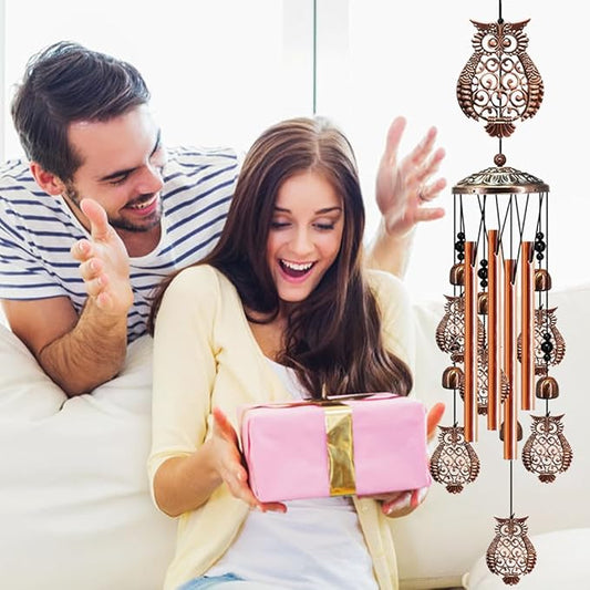 YXOTJHS Owl Wind Chimes for Outside, Owl Gifts for Women Mom Grandma Friend, 35IN Windchimes Outdoors, Owls Garden Patio Porch Decor