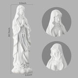 EROMMY 30.7 Inch Virgin Mary Praying Statue Outdoor Garden Religious Sculpture Magnesium Oxide Mary Statue for Yard Patio Lawn Home Entryway Hallway Decor (White)
