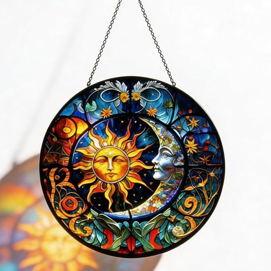 Stained Glass Window Hanging,suncatcher Stained Glass kit,Stained Glass Ornament, Garden suncatchers for Windows Hanging,Window Decor or Indoor,Gifts for Women, Lovers, Couple, Friends