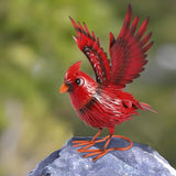 Vindar Cardinal Garden Sculpture Cardinal Statue Metal Bird Yard Art Realistic Large Red Bird Standing Handcrafted Outdoor Decor, Gift for Mom Grandma Wife