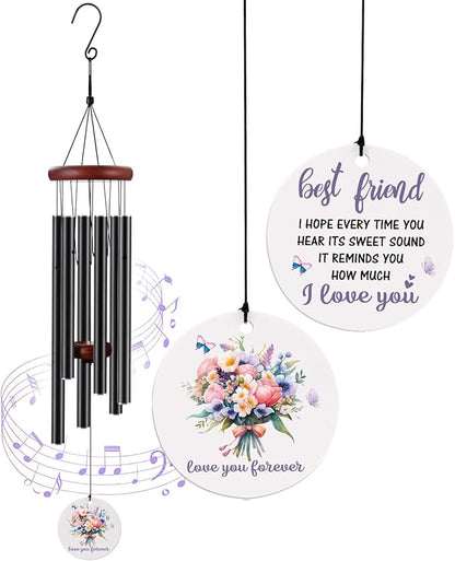 BeauGift Best Friend Birthday Gifts for Women, Wind Chimes Friendship Gifts for Her, Long Distance Wedding Graduation Gift, Home Decor Keepsake for Bestie BFF Friends