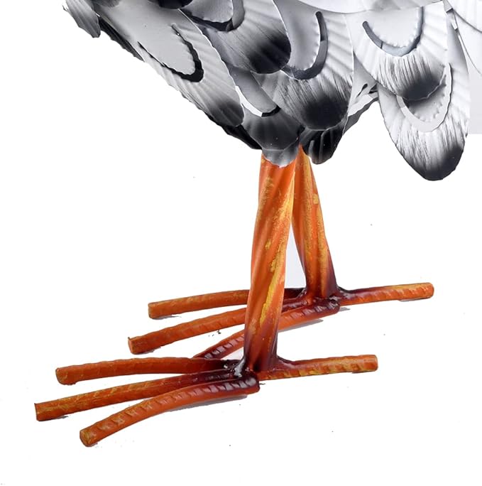 Metal Rooster Statue Garden Chicken Sculpture Decoration Metal Yard Art for Yard Outdoor Indoor Decoration (#D)