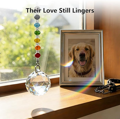 Pet Memorial Gifts for Cats Dogs: Round Ball Crystal Sun Catcher Remembrance Ornament, Cat Memorial Gifts for Loss of Cat, Rainbow Bridge Dog Passing Away, Bereavement Pet Loss Sympathy Gift