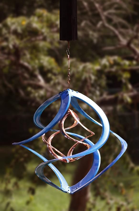Red Carpet Studios The Original Cosmix Deluxe Helix Wind Spinner, Medium 14-Inch, Double Blue & Copper
