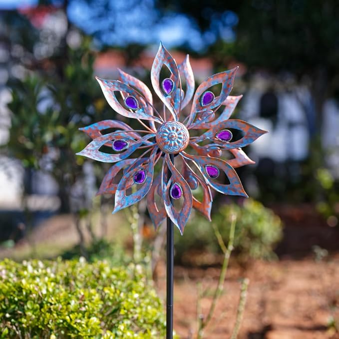 DREAMSOUL Wind Spinners Outdoor Double Kinetic Wind Spinner, Metal Windmill for Yard Patio Lawn Decor (58 * 14 Inches)