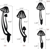 5PCS Metal Mushroom Yard Art - Garden Decorative Stake, Hollow Out Mushrooms Silhouette Statue Decor for Pathway, Floor, Garden, Lawn, Outdoor Decoration