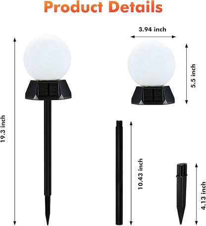 BlcTec Solar Pathway Lights Outdoor, Warm White Path Lights with 3-Sided Solar Panels, 15H Runtime, IP65 Waterproof, Auto On/Off for Patio, Garden, Lawn, Driveway, Yard, Landscape Decor, 2 Pack