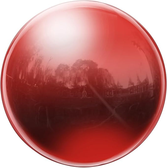 uxcell Gazing Ball 3 Inch 76mm Reflective Sphere Polished Hollow Ball, Stainless Steel Gazing Globe Mirror Ball for Home Garden Outdoor Decoration, Red