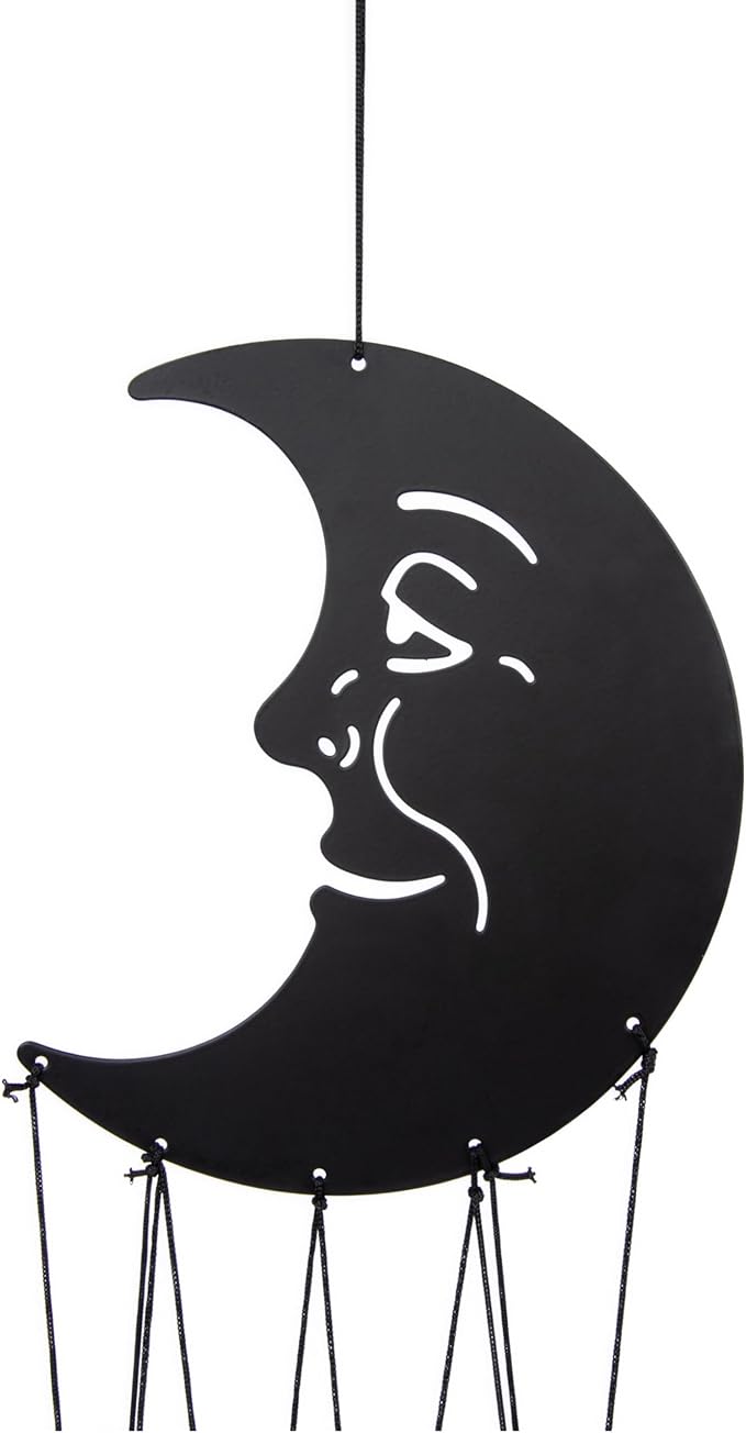 Dawhud Direct 24-inch Moon and Stars Wind Chimes for Outdoor Decoration - Unique Garden Decor for Women, Mom, Grandma, Unisex
