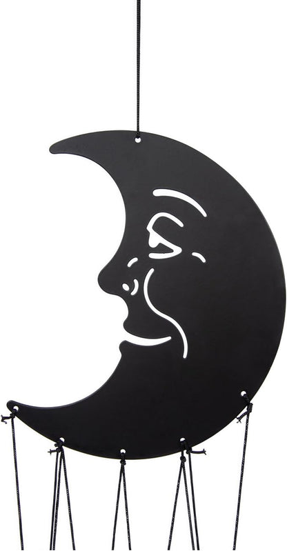 Dawhud Direct 24-inch Moon and Stars Wind Chimes for Outdoor Decoration - Unique Garden Decor for Women, Mom, Grandma, Unisex