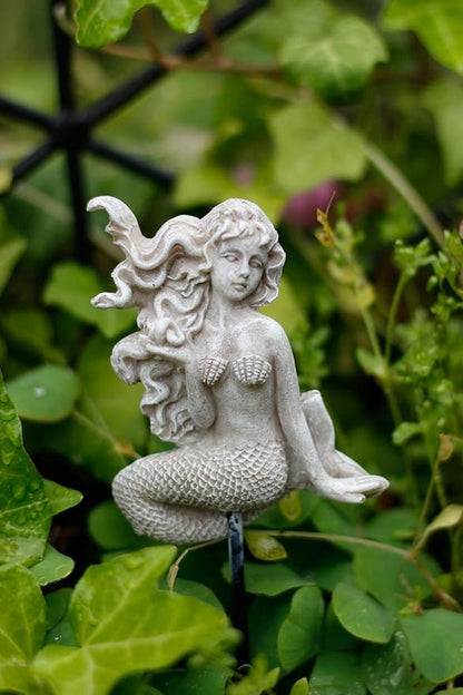 MUAMAX Miniature Mermaid Garden Stakes Fairy Garden Decorative Figurines Accessories Planter Flower Pot Outdoor Yard Decor Micro Landscape Ornaments Succulent Decorations…